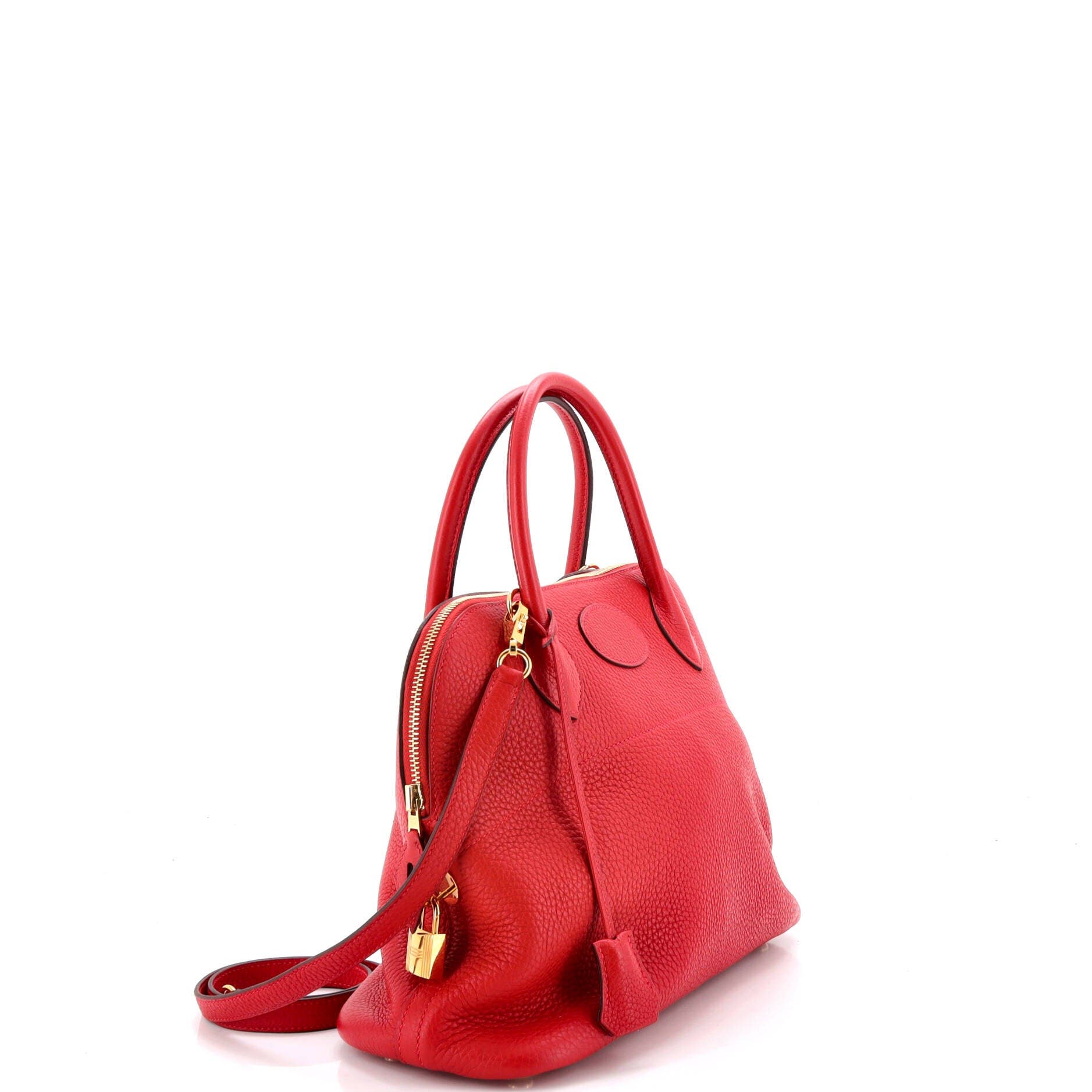 Pre-Owned Hermes Bolide Bag Clemence 31, Alternate, color, Rouge Casaque