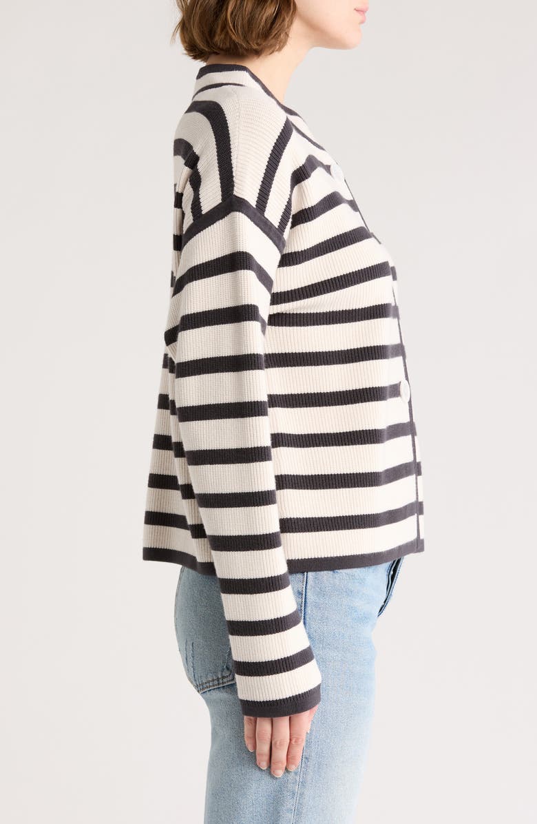 Splendid Alix Stripe Shacket, Alternate, color, Moonstone/ Lead