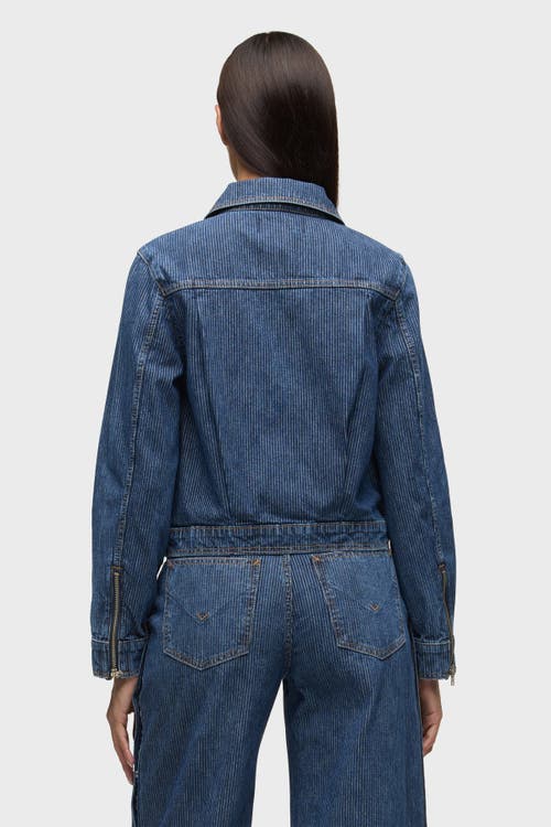 Hudson Jeans Zip Up Jacket In Blue