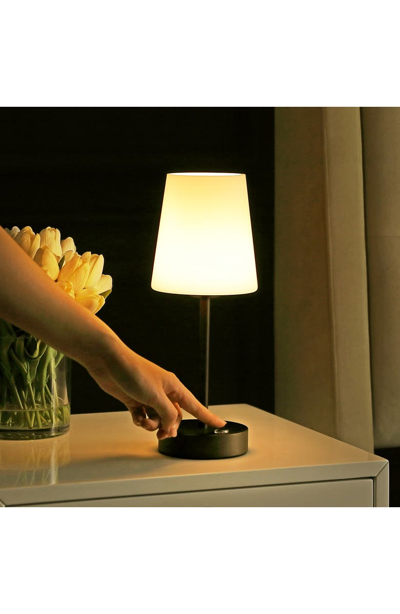 JONATHAN Y Carson Modern Minimalist Iron Rechargeable Integrated Portable LED Table Lamp, Alternate, color, Oil Rubbed Bronze