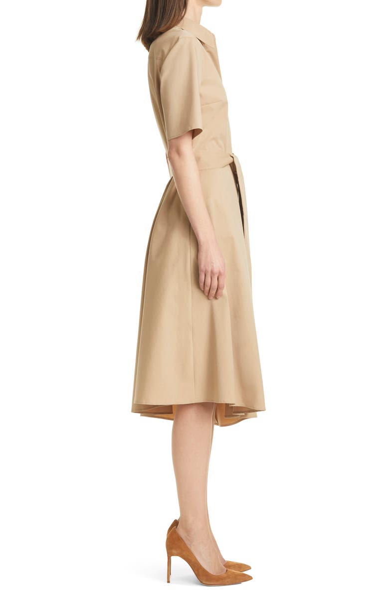 BOSS Daranda Cotton Blend Shirtdress, Alternate, color, Beige