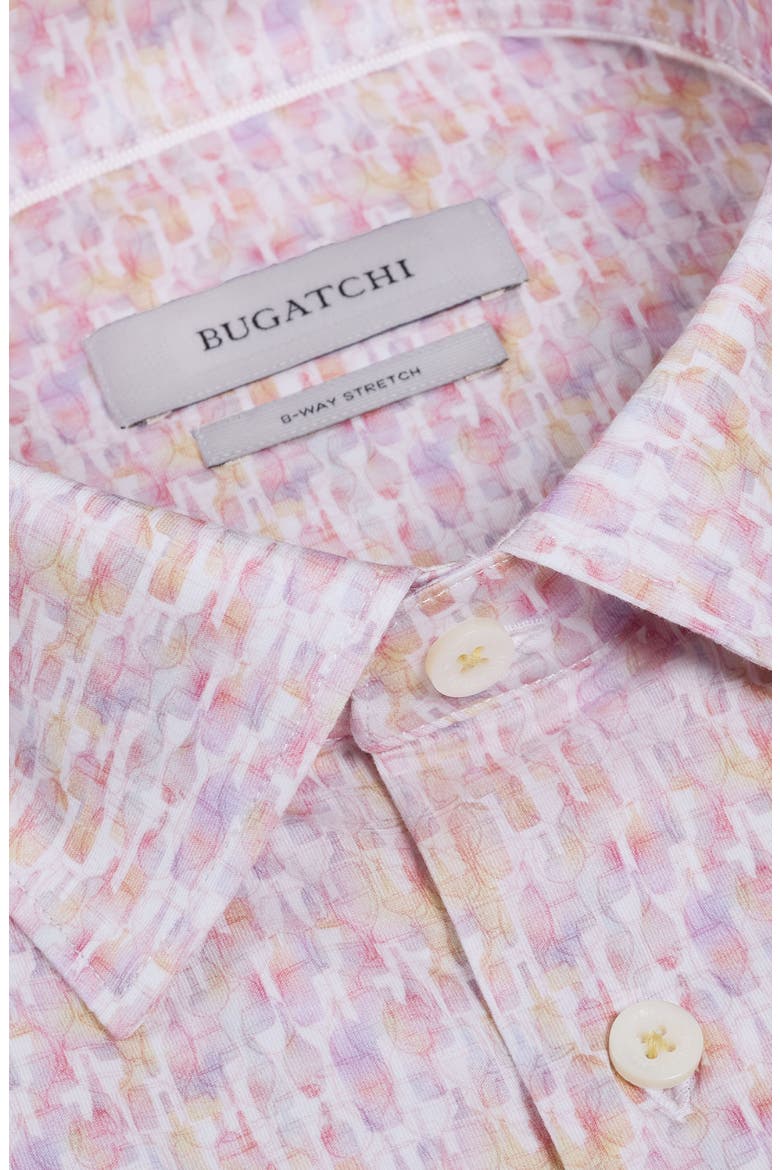 Miles OoohCotton® Watercolor Wine Print Short Sleeve Button-Up Shirt, Alternate, color, PRAWN