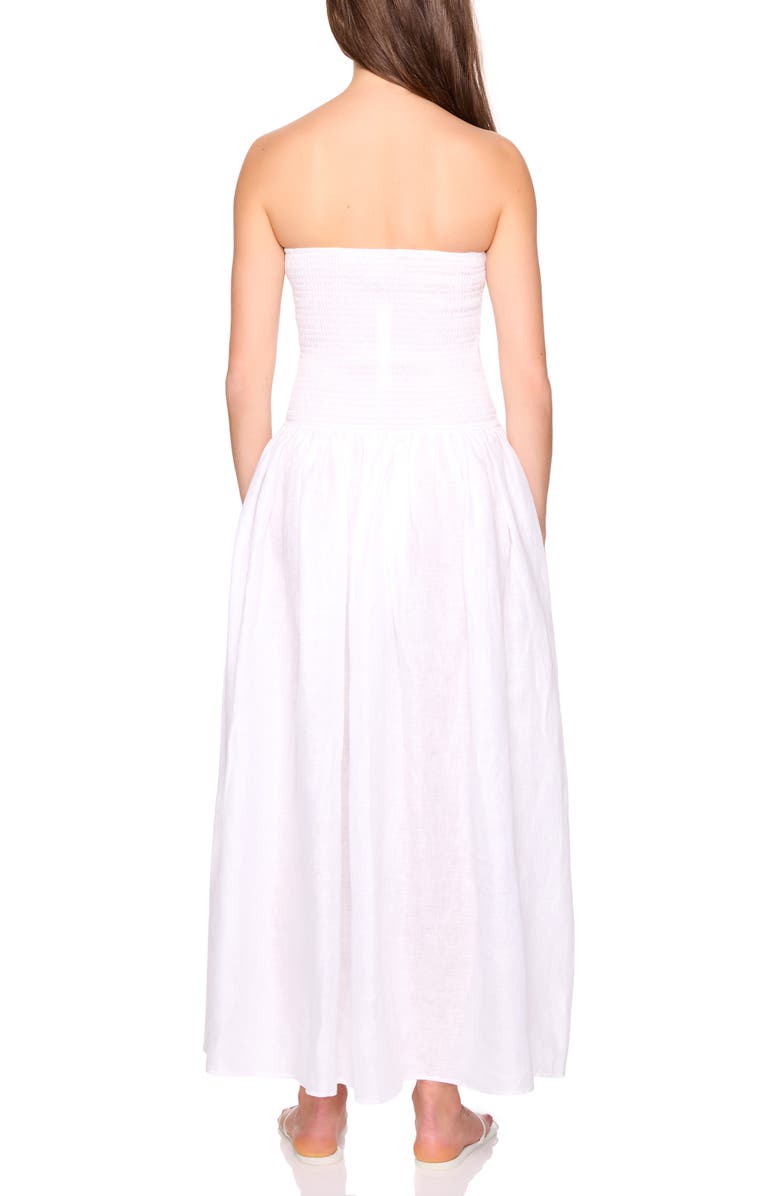 Susana Monaco Smocked Waist Strapless Maxi Dress, Alternate, color, 