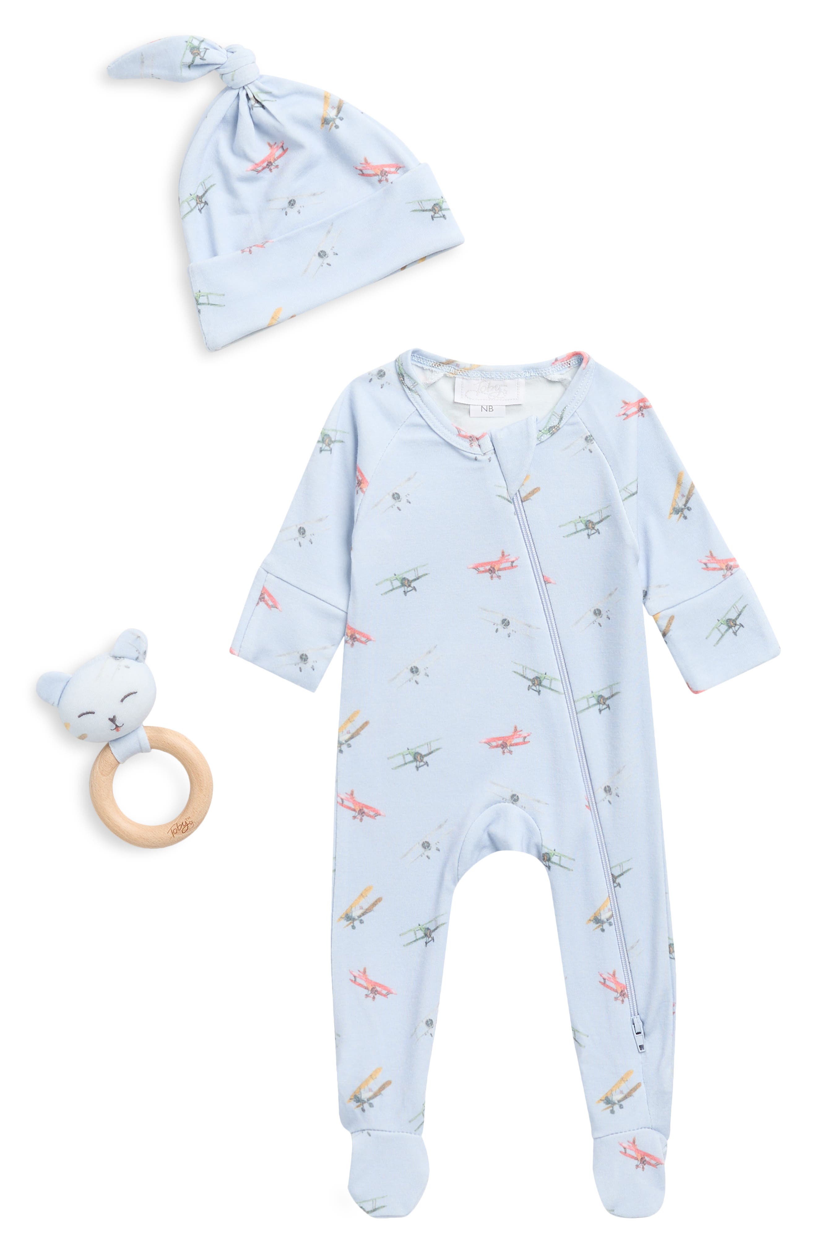 Toby Propeller Plane Footie, Cap & Teething Ring Set