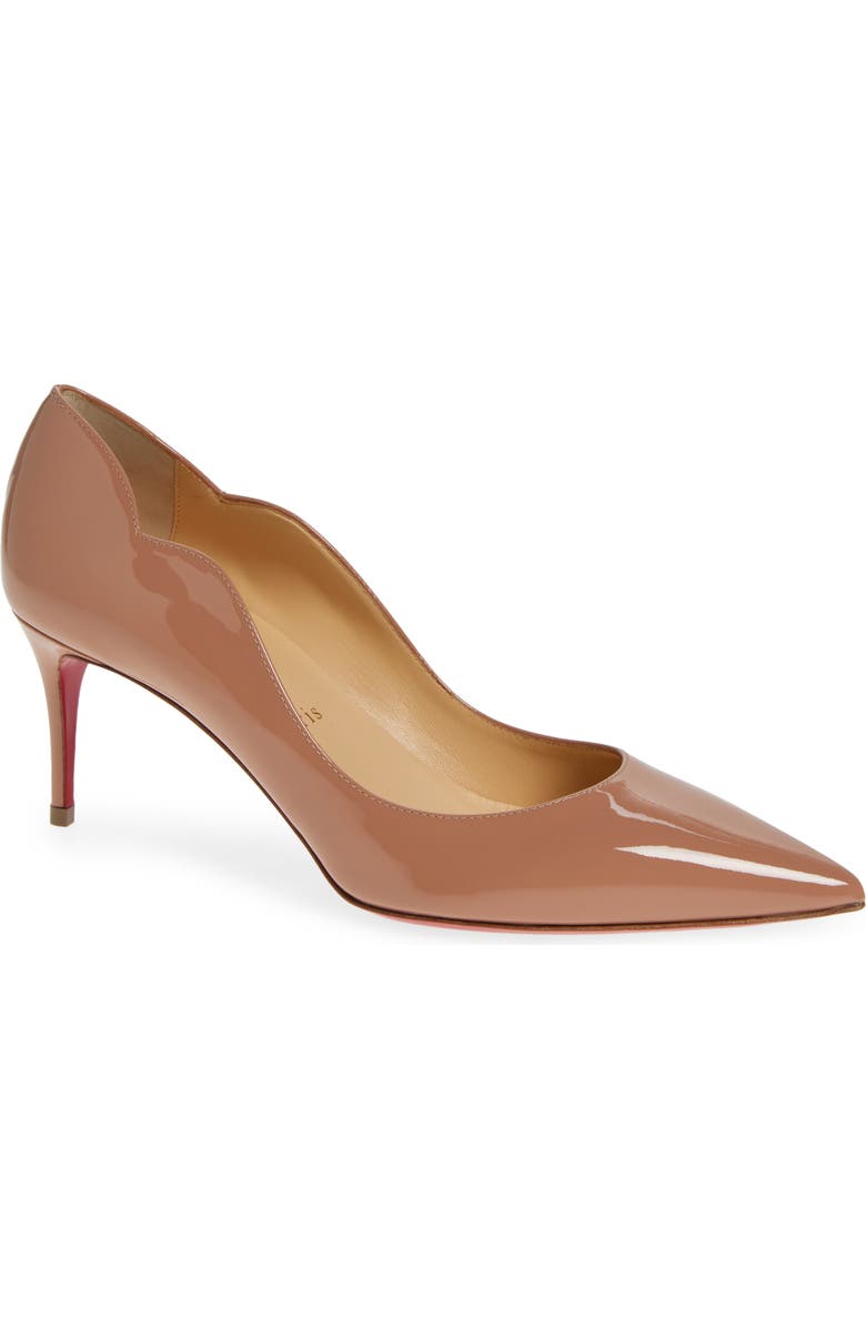 Christian Louboutin Hot Chick Scallop Patent Leather Pump, Main, color, Blush