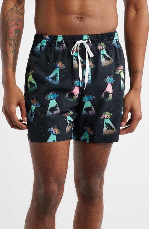 Chubbies Beam Me Up Classic Swim Trunks In Black - Pattern Base Plaids