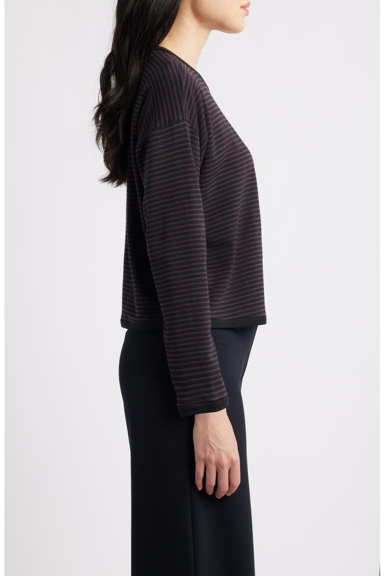 Stripe Long Sleeve Top, Alternate, color, CASSIS