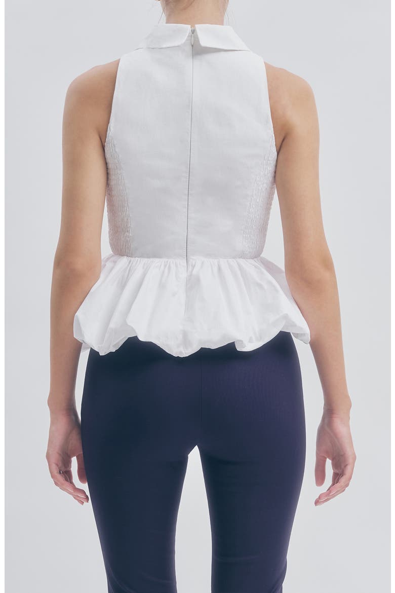 Fallon Cotton Bubble Hem Peplum Top, Alternate, color, WHITE