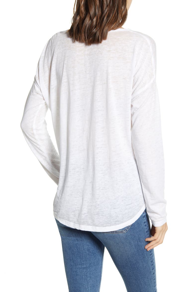 Zander Long Sleeve Burnout Tee, Alternate, color, WHITE