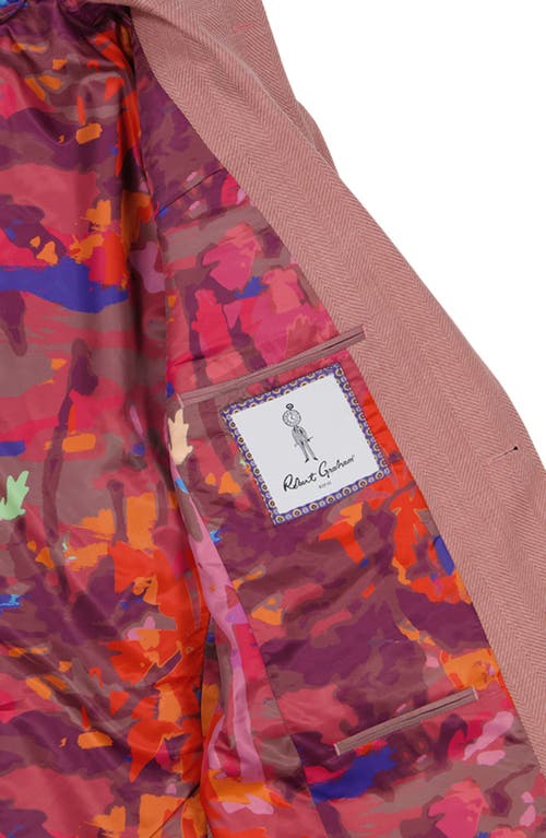 Robert Graham Mclaine Coral Wool Blend Herringbone Sport Coat In Coral