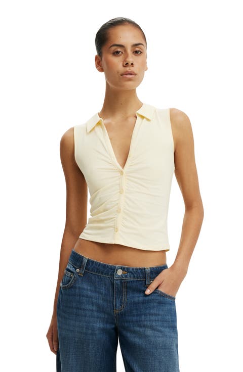 Women's Gathered Front Polo