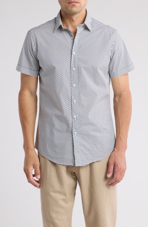 Downey Hill Short Sleeve Cotton Button-Up Shirt