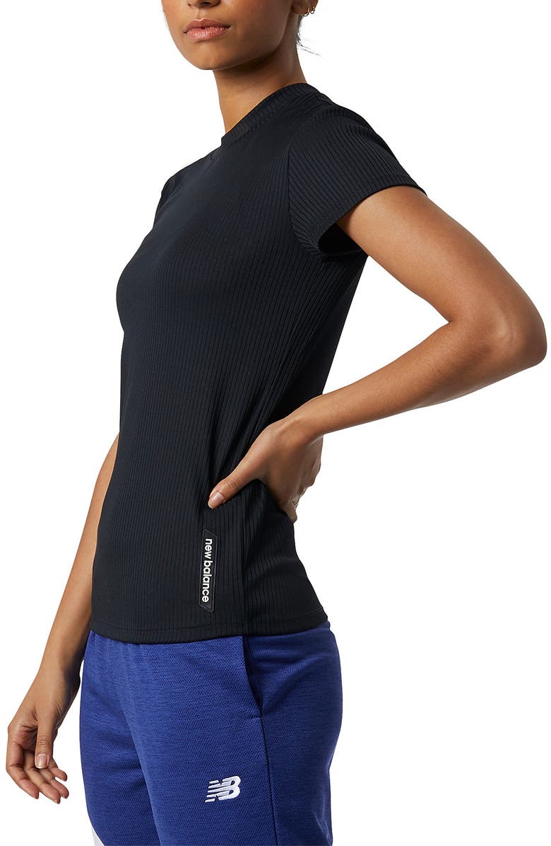 New Balance Perfect Recycled Polyester Blend Rib T-Shirt, Alternate, color, 
