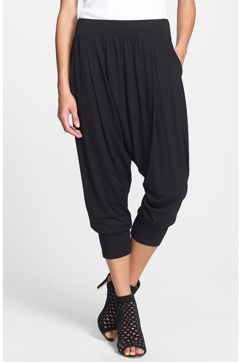 Pleated Harem Pants, Main, color, BLACK