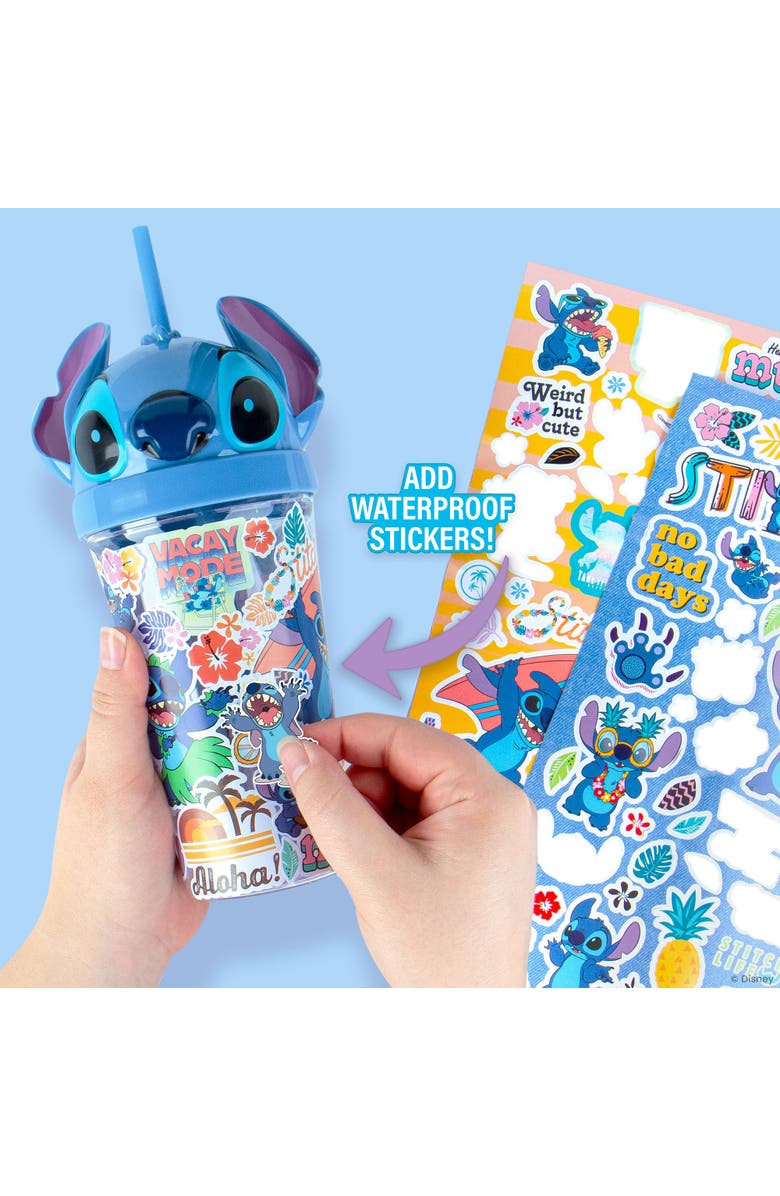Fashion Angels Disney Stitch Tumbler Kit 16 oz Cup, 100 Stickers, Alternate, color, Multicolored