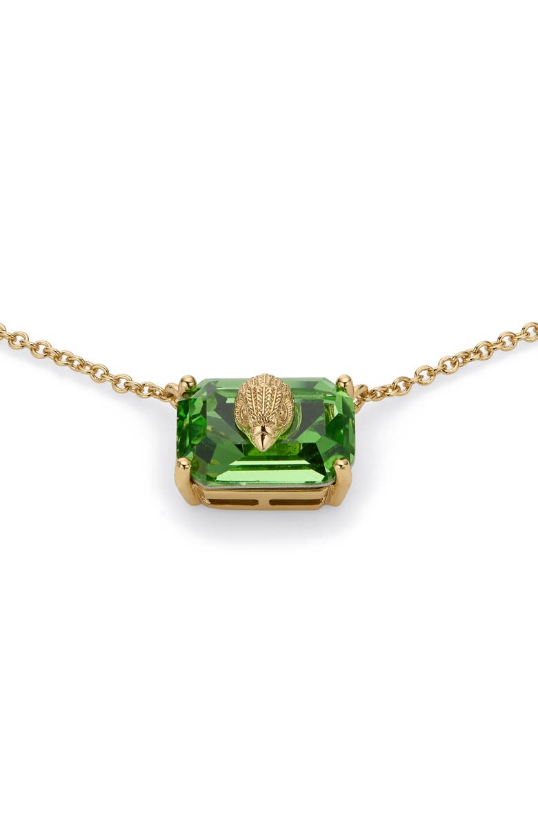 Kurt Geiger London Emerald Cut Crystal Pendant Necklace, Main, color, Light Green