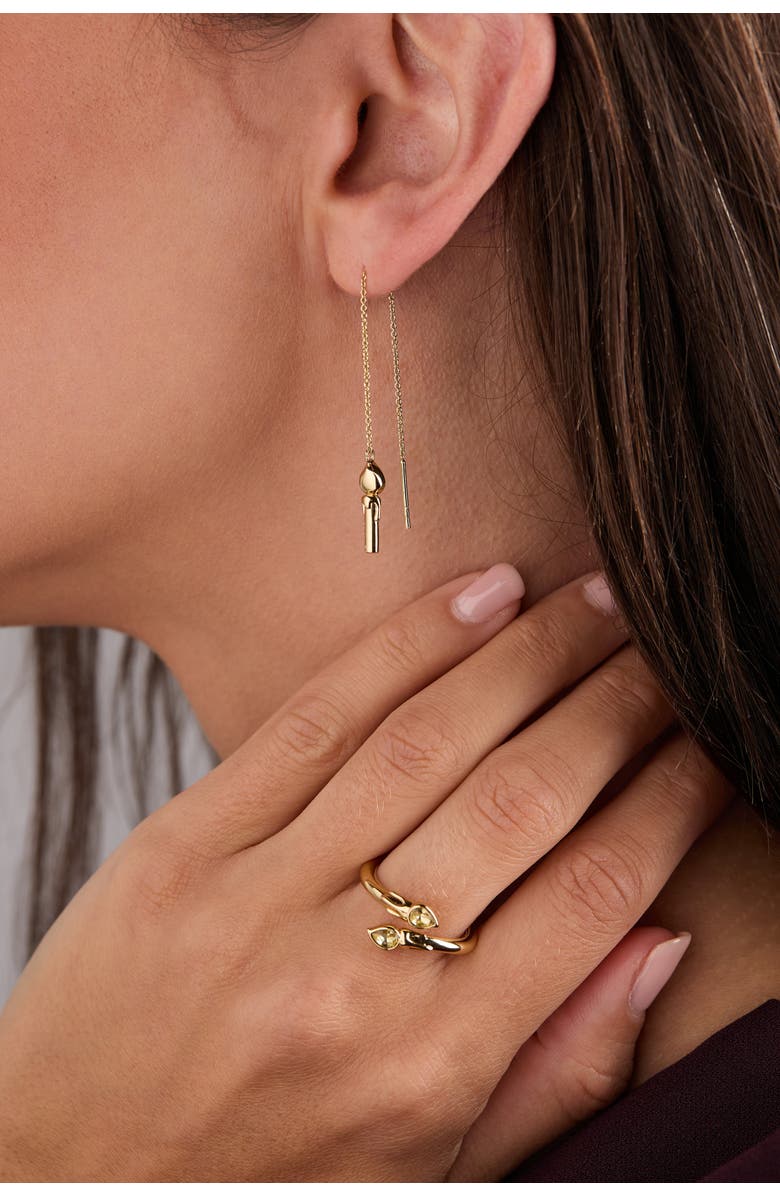 Alex and Ani Harry Potter Great Hall Candle Threader Earrings, Alternate, color, Gold