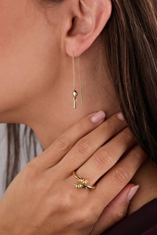 Alex And Ani Harry Potter Great Hall Candle Threader Earrings In Gold