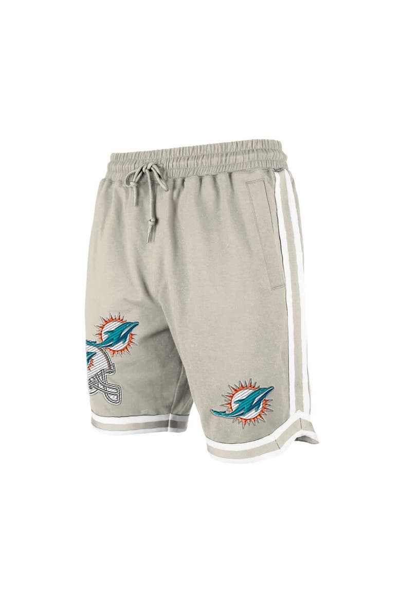 Men's New Era Light Beige Miami Dolphins Stone Multi Patch Shorts, Alternate, color, Light Beige