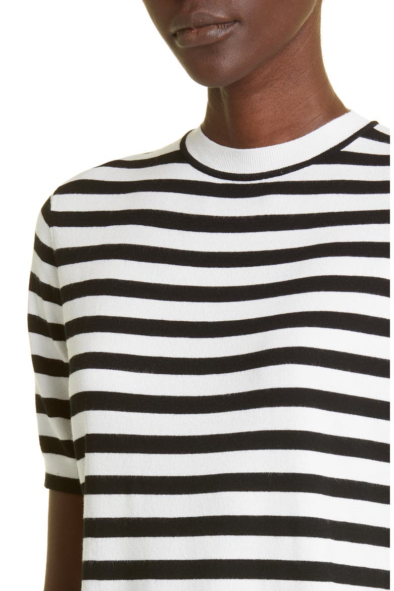 Stripe Short Sleeve Sweater, Alternate, color, BLACK MULTI