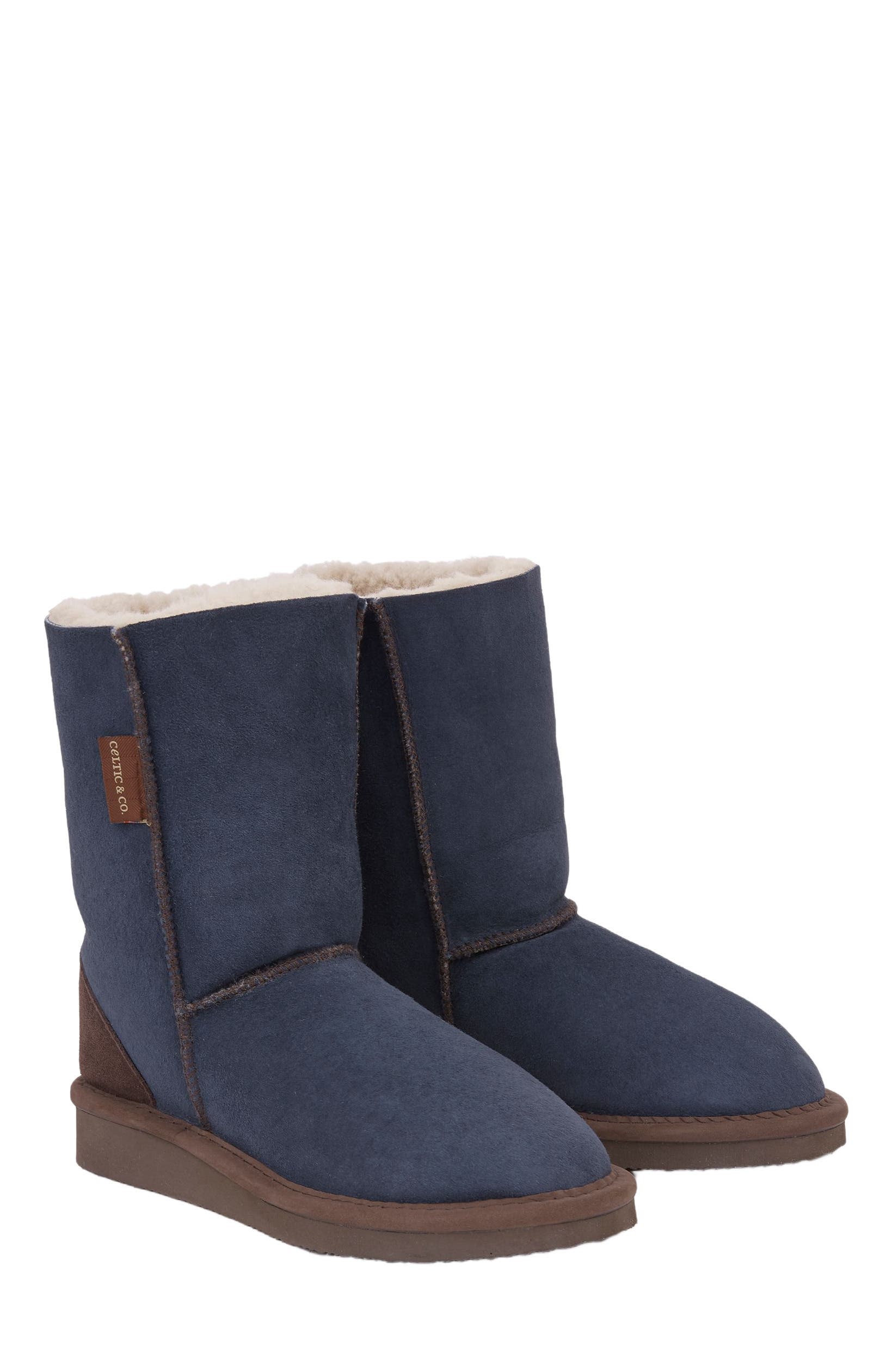 Celtic & Co. Shearling House Boots, Main, color, Blue Iris