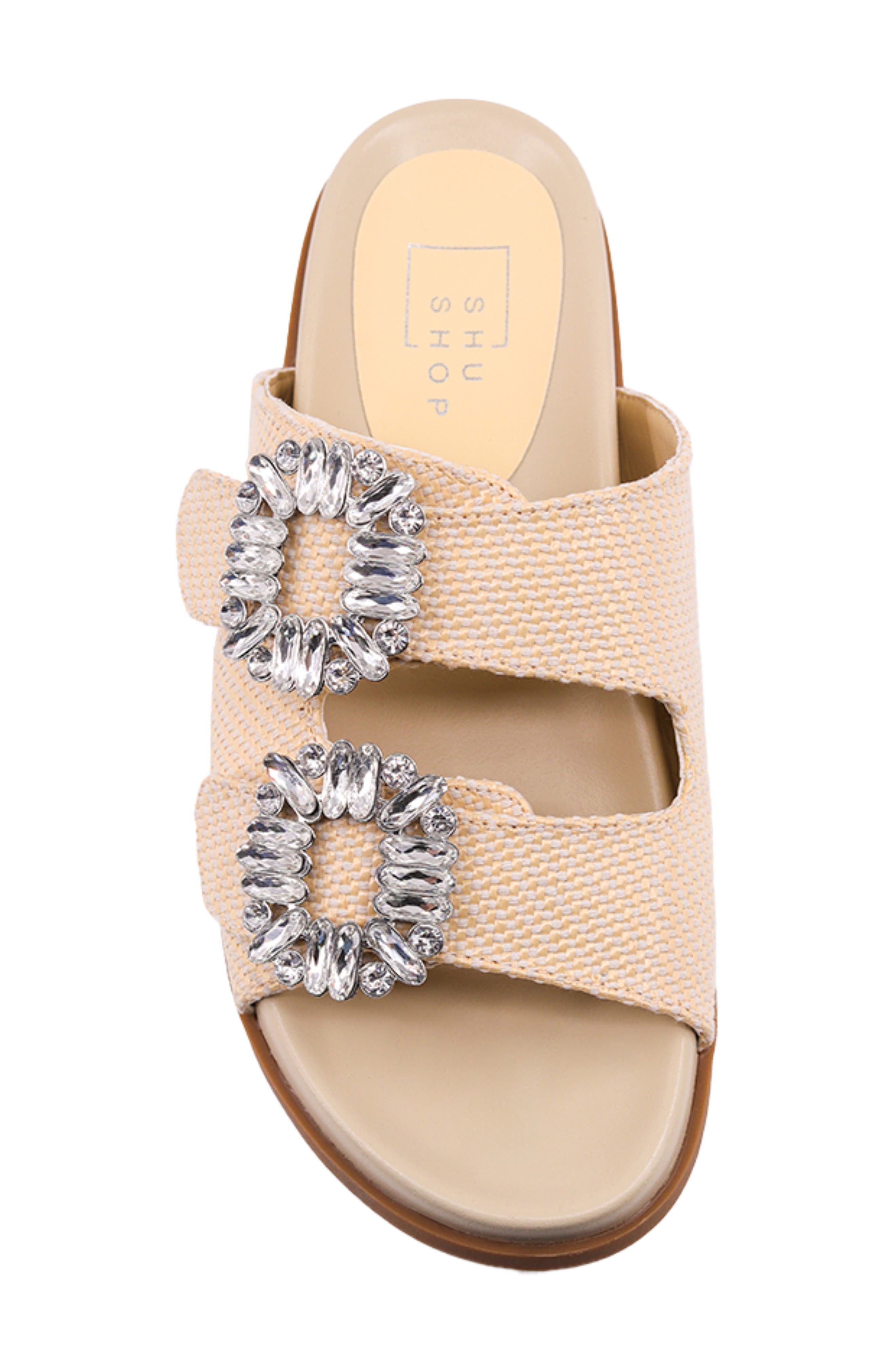SHUSHOP Bridget Sandal, Alternate, color, Bone Woven