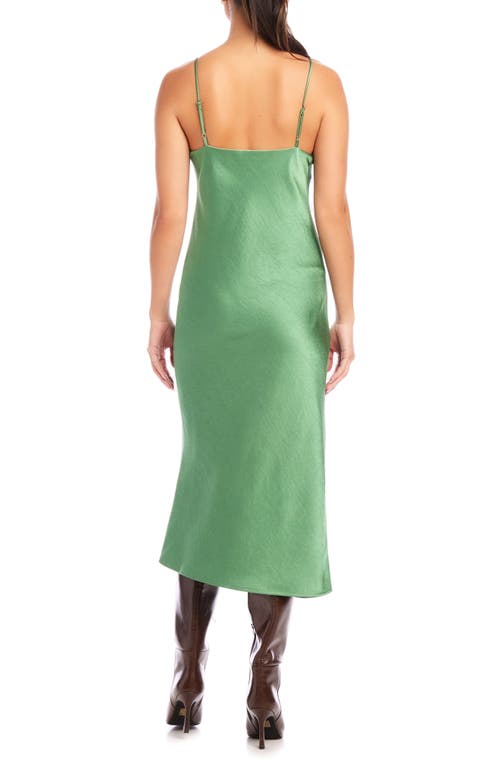 Shop Fifteen Twenty Bias Satin Midi Slipdress In Sage