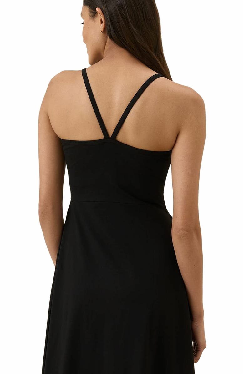 Pact Organic Cotton Fit & Flare Midi Dress, Alternate, color, Black