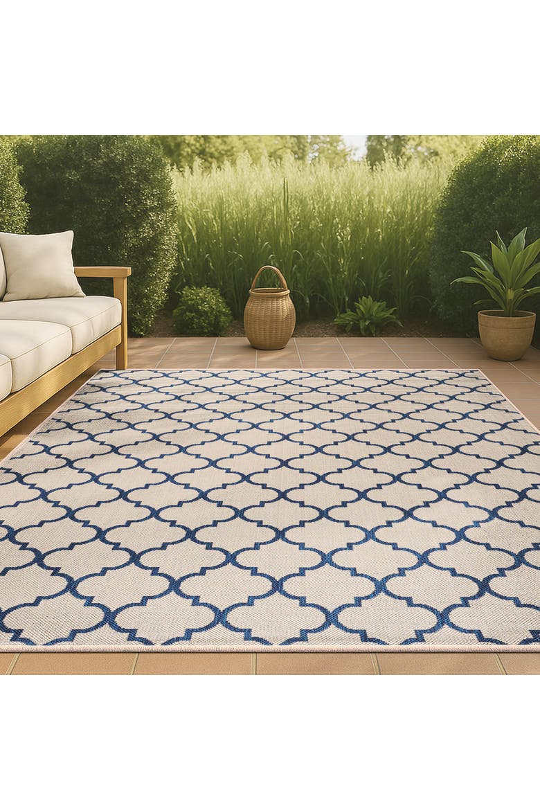 Galon Filigree Indoor/outdoor Area Rug, Alternate, color, Beige/Navy