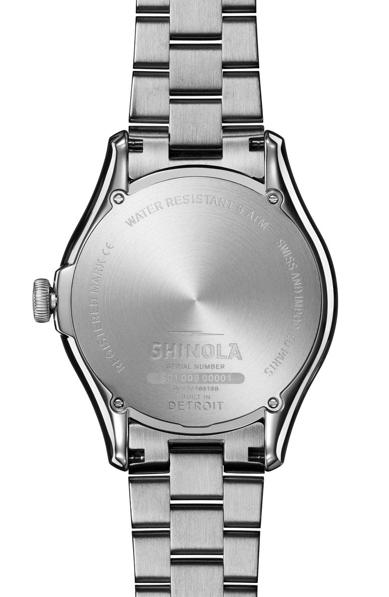 Shinola The Vinton Bracelet Watch, 38mm, Alternate, color, Silver/ Alabaster/ Silver