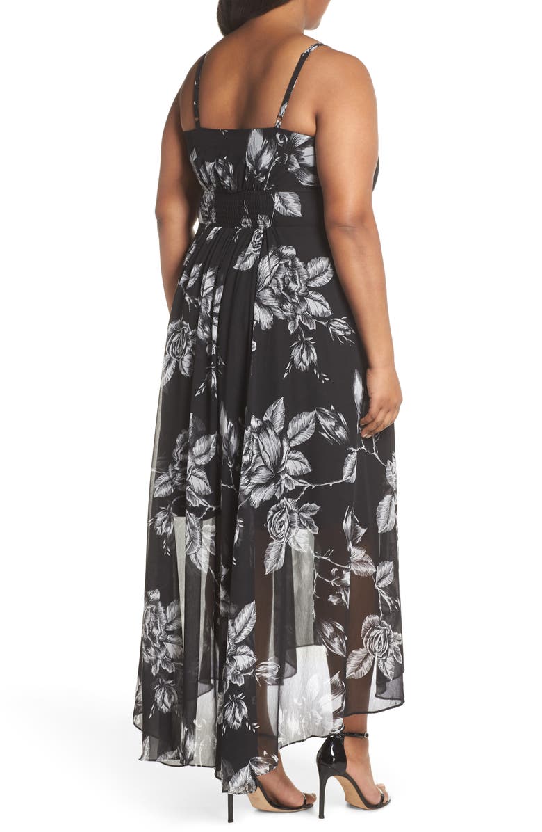 City Chic Mono Rose Maxi Dress, Alternate, color, 