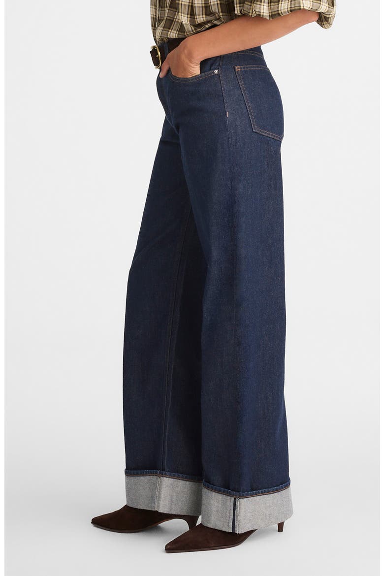 The Low Slung Cuffed Baggy Jeans, Alternate, color, RINSE WASH