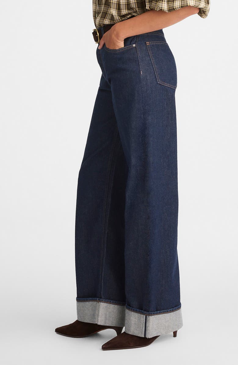 Madewell The Low Slung Cuffed Baggy Jeans, Alternate, color, Rinse Wash