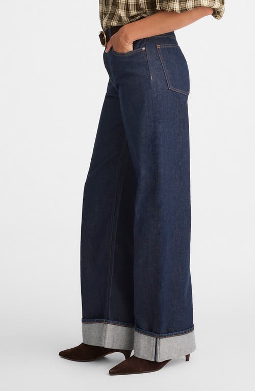 Madewell The Low Slung Cuffed Baggy Jeans In Blue