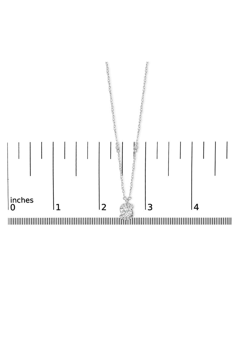 Haus of Brilliance Sterling Silver 1.00 Cttw Lab Grown Diamond Oval Halo Pendant Bezel Station Necklace, Alternate, color, Silver