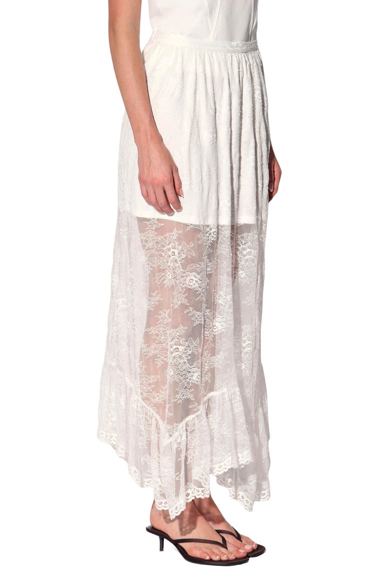 Gracelyn Lace Handkerchief Hem Skirt, Alternate, color, IVORY