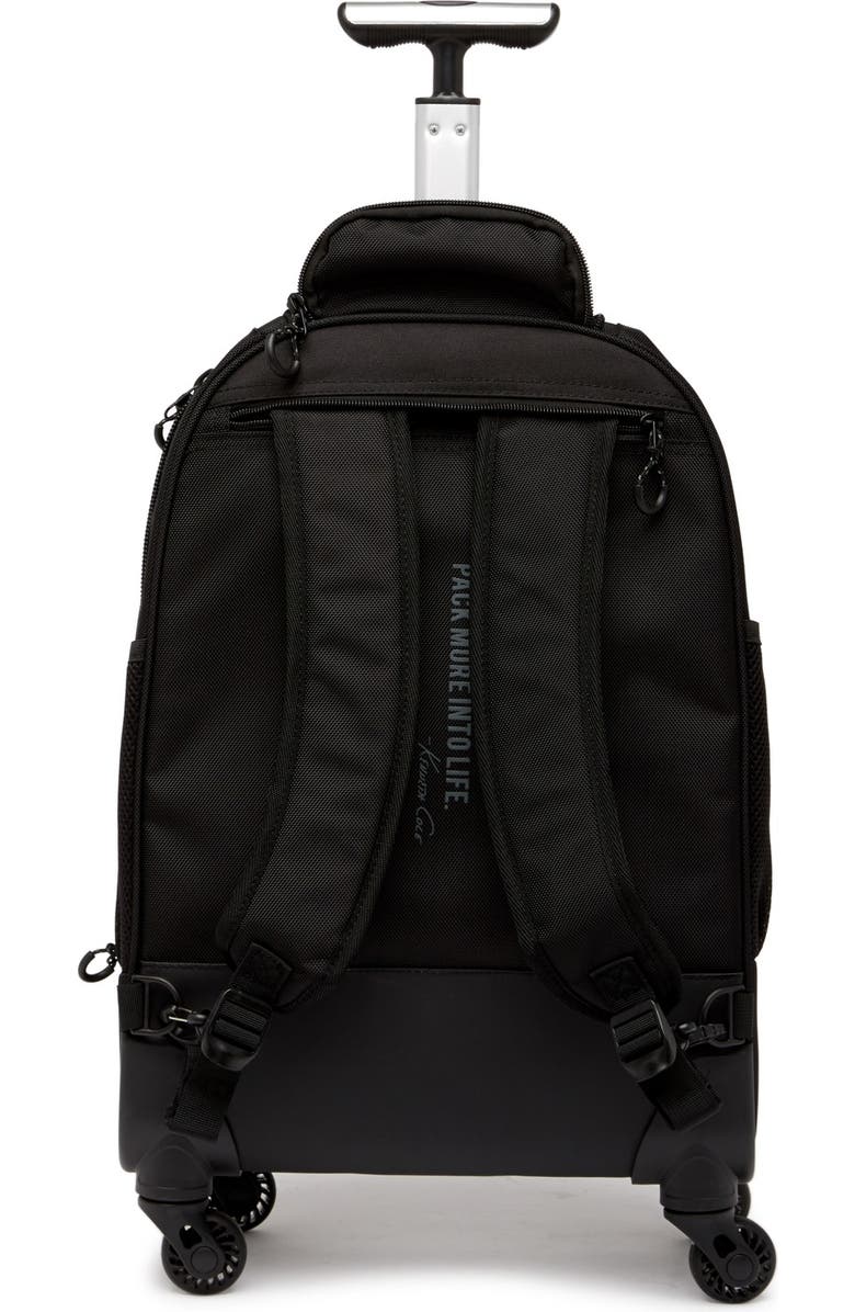 Reaction Kenneth Cole 1680D Poly 4 Wheel Roller Backpack, Alternate, color, Black
