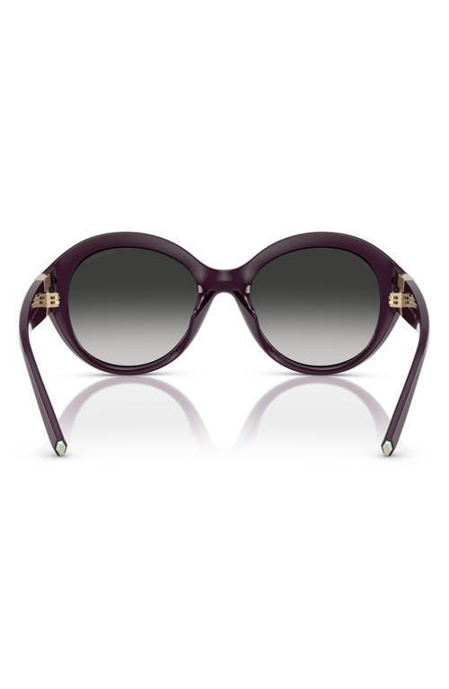 Tiffany & Co . 53mm Gradient Round Sunglasses In Burgundy/grey