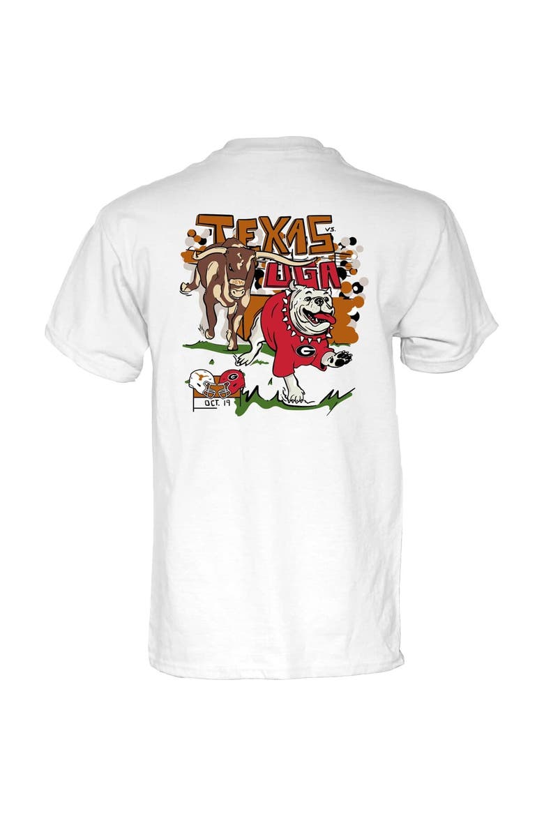 Unisex Blue 84 White Texas Longhorns vs. Georgia Bulldogs 2024 Matchup T-Shirt, Alternate, color, White