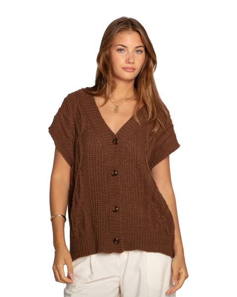 Rosette Oversized Knitted Vest