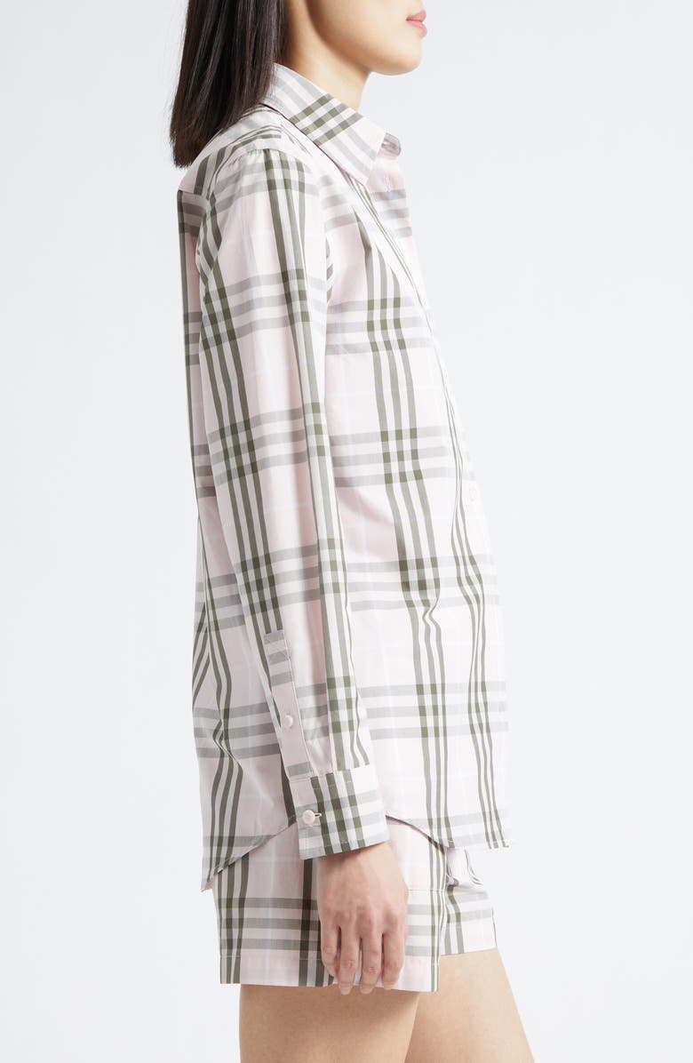 Burberry Emma Check Cotton Poplin Button-Up Shirt, Alternate, color, Mallow Pink Ip Check