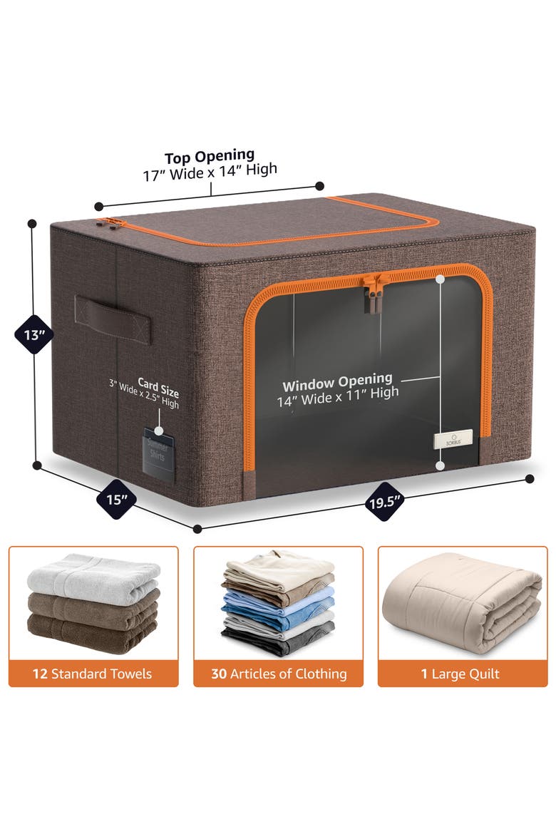 4-Pack Foldable Storage Boxes, Alternate, color, BROWN