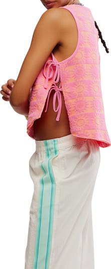 Textured Cotton Terry Side Tie Top
