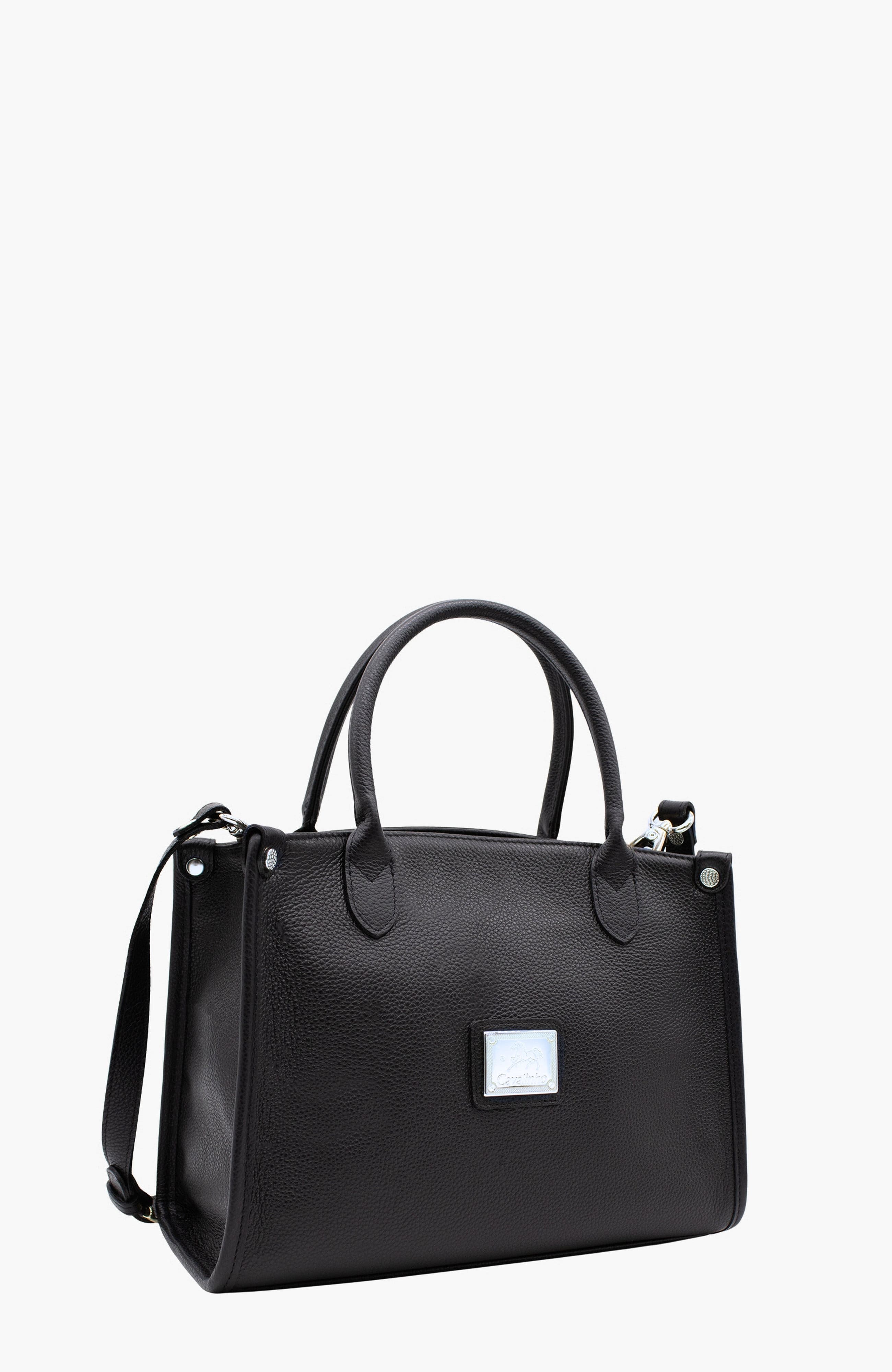 Muse 480 Pebbled Leather Handbag, Alternate, color, Black