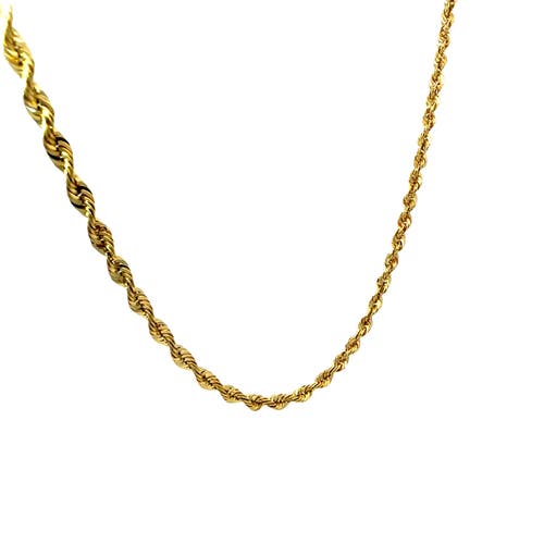 Ancona Jewelry 14k Yellow Gold Diamond Cut Rope Chain Necklace 4.5mm In Yellow