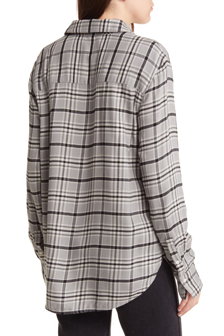 Plaid Boyfriend Shirt, Alternate, color, GREY- BLACK AVERY PLAID