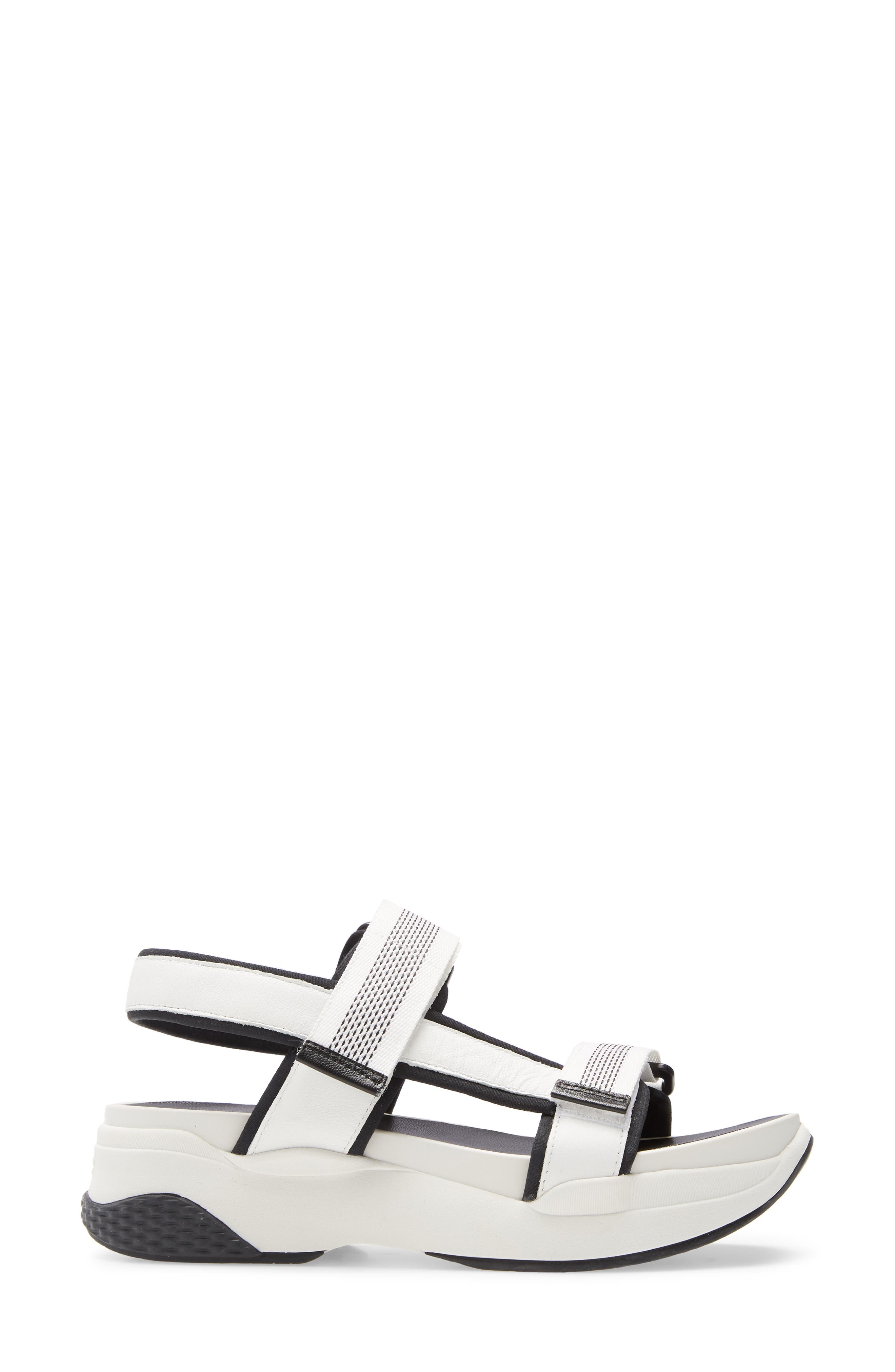 Lori Sandal, Alternate, color, WHITE/ BLACK LEATHER