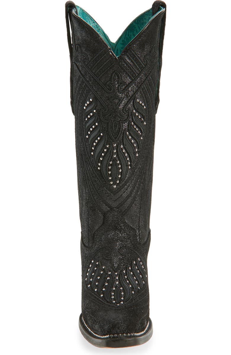 CORRAL Overlay Mid Calf Western Boot, Alternate, color, Black
