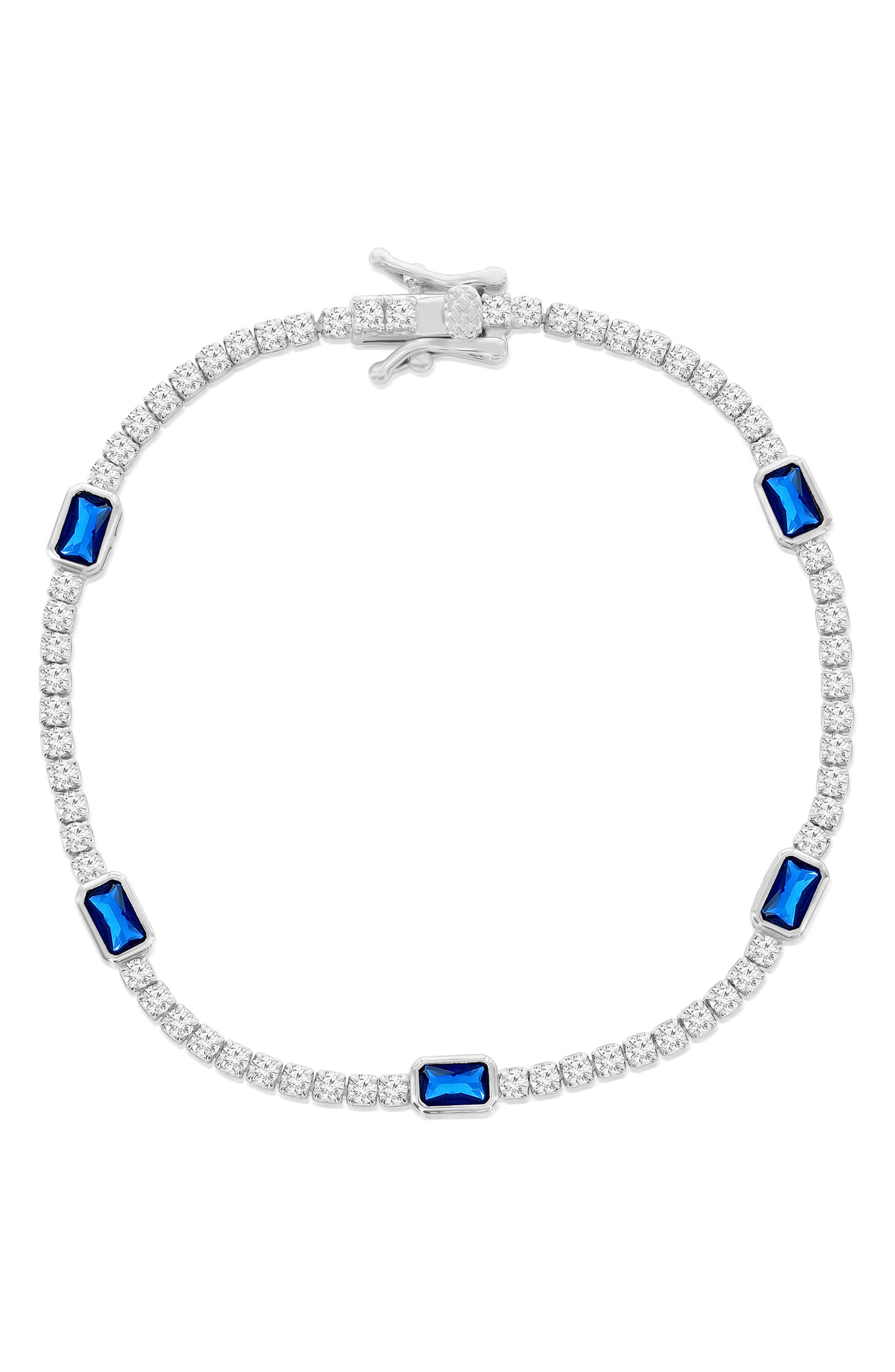 SIMONA CZ & Lab-Grown Sapphire Chain Bracelet