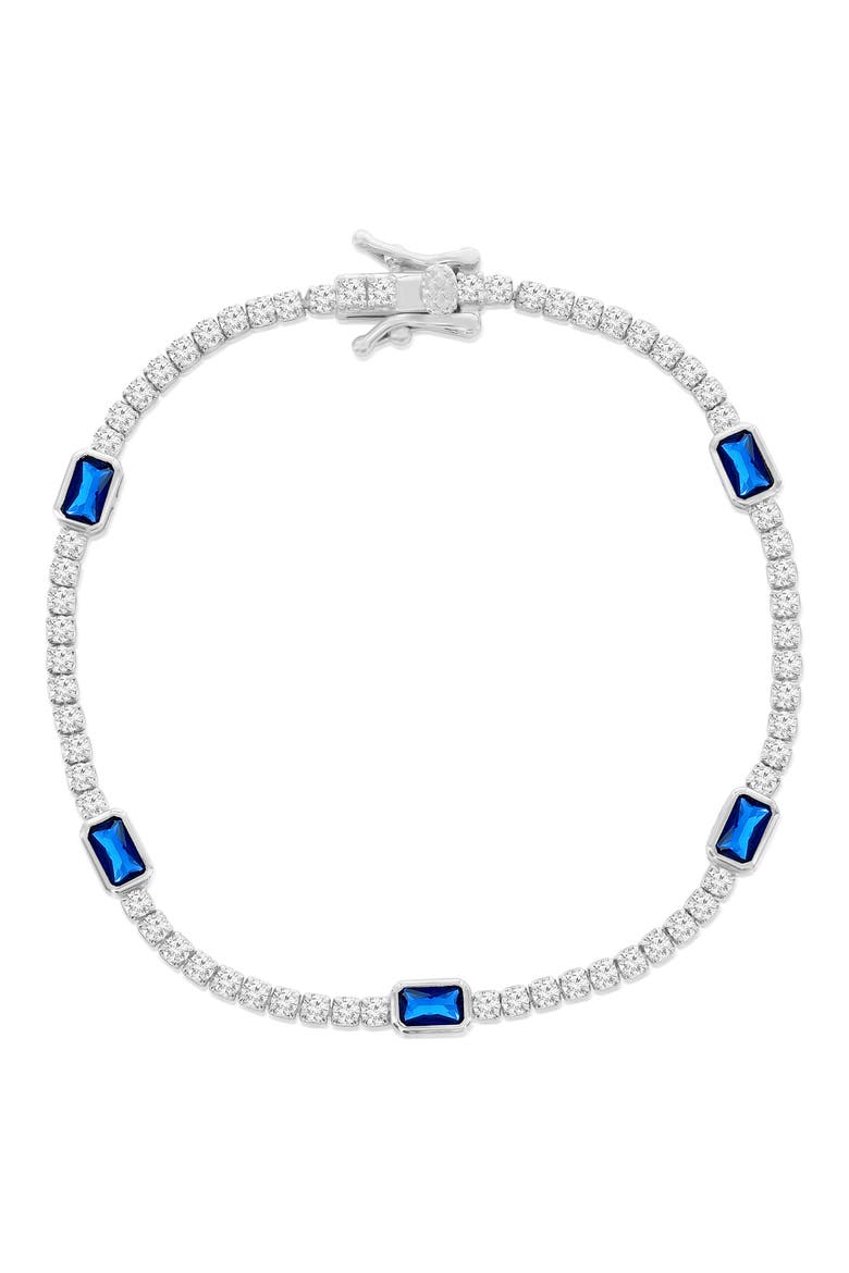 CZ & Lab-Grown Sapphire Chain Bracelet, Main, color, SAPPHIRE